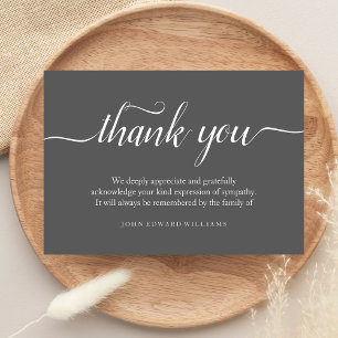 Thank You Funeral Thank You Note Card Bereavement