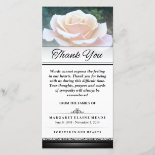 Thank You Funeral White Rose Words Cannot Express Card
