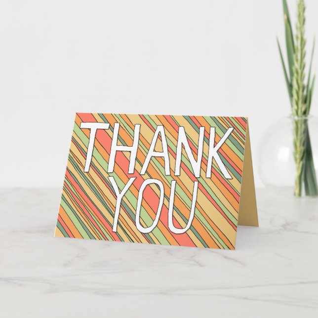 Thank You Funky Stripes notecard (Front)