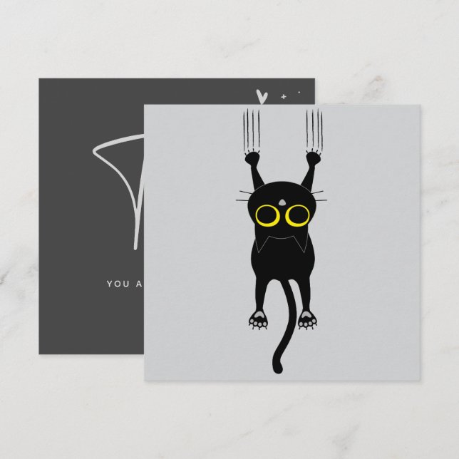 THANK YOU! - Funny Cat Birthday Card (Front/Back)