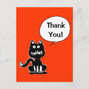 Thank you! (funny cat) postcard