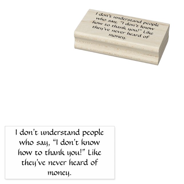 thank you funny text rubber stamp (Stamped)