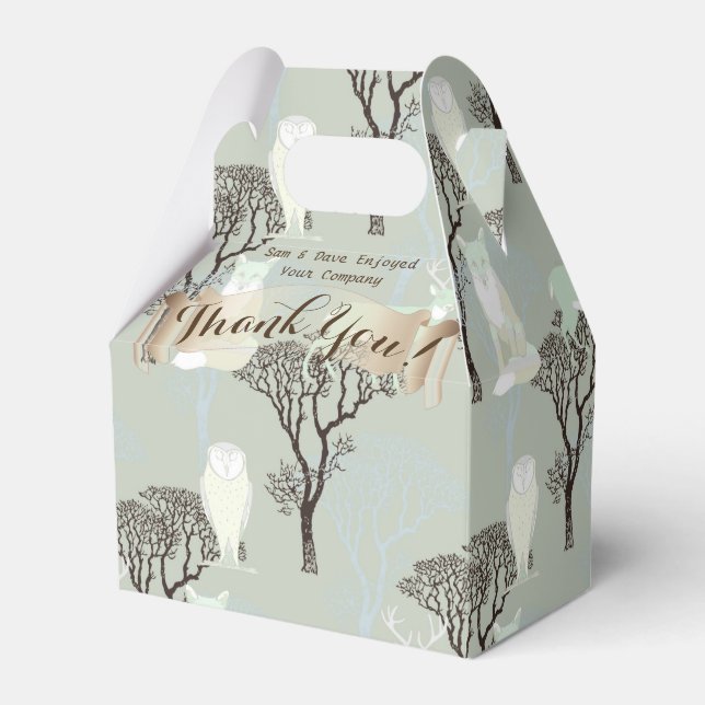 THANK YOU Gable Box Personalised Winter Woodland (Front Side)