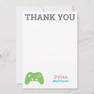 Thank You Gamer Video Game Pattern Card