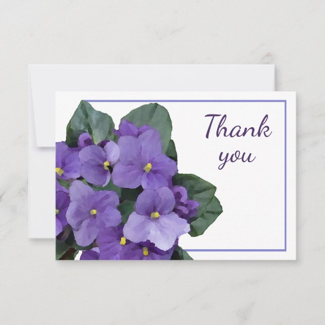 Thank You Garden Flowers African Violet Floral Art (Front)