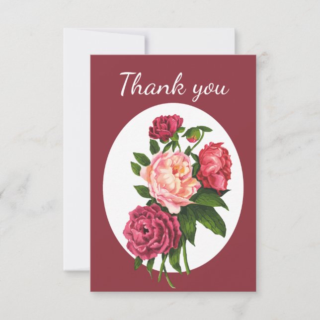 Thank You Garden Flowers Peony Floral Art (Front)