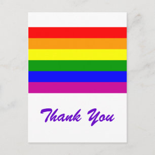 Thank You/ Gay Rainbow Wedding Postcard