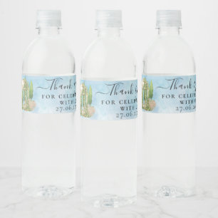 Thank You Gazebo flowers doves Wedding Luxury Gift Water Bottle Label