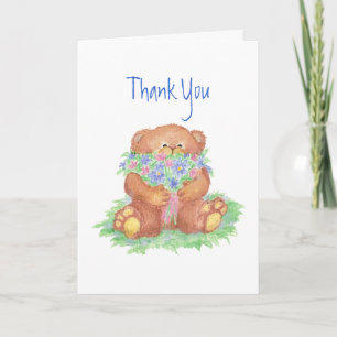Thank You, General, Flowers &  Teddy Bear You Card