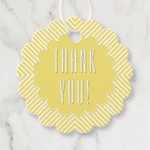 Thank You Geometric Lines Pattern Black & White Fa Favour Tags