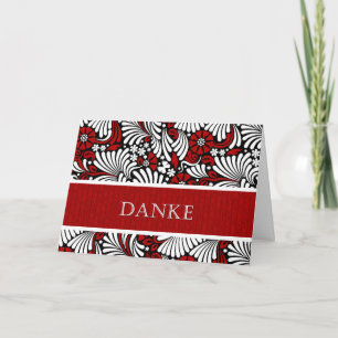 Thank You German Informal Red and White Card