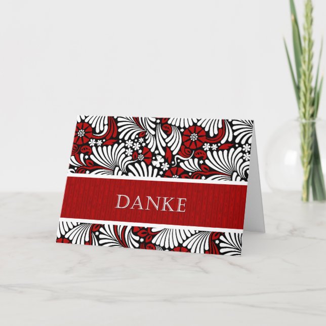 Thank You German Informal Red and White Card (Front)