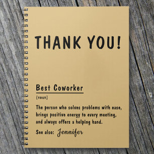 Thank You Gift Best Coworker Personalised Notebook