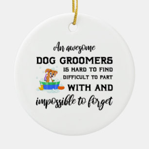 Thank you gift for dog Groomers man or woman Ceramic Tree Decoration