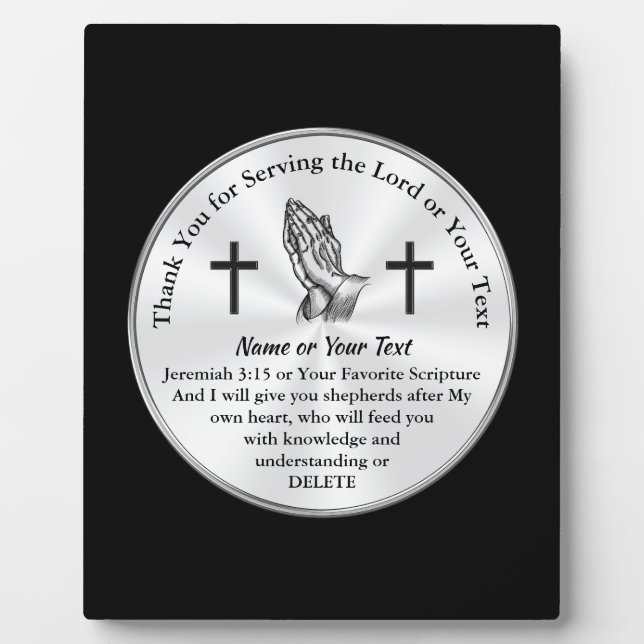Thank You Gift Ideas for Sunday School Teachers Plaque (Front)
