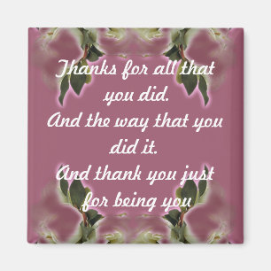 Thank You Gift - Magnet - Vintage Dusty Rose