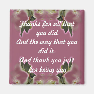 Thank You Gift - Magnet - Vintage Dusty Rose