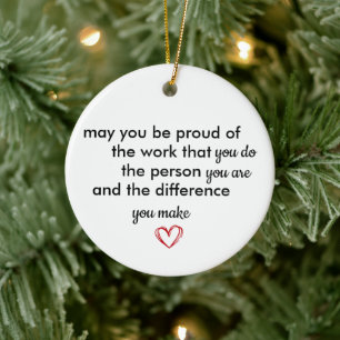 Thank You Gift, Personalized Be Proud of You, Ceramic Tree Decoration
