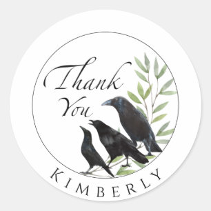 Thank You Gift Stickers Crow Bird Sticker