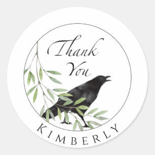 Thank You Gift Stickers Crow Bird Sticker