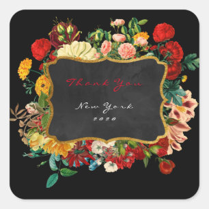 Thank You Gift Tag Chalkboard Home Made Floral