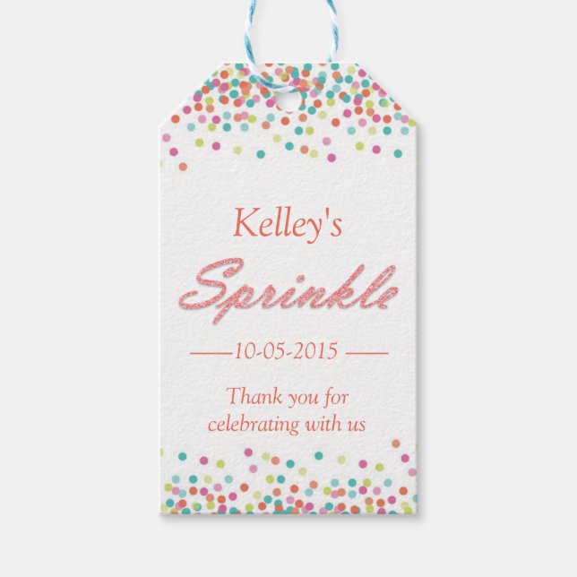 Thank you gift tag for baby sprinkle (Front)