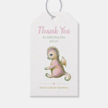 Thank you Gift Tag with cute baby shower dragon.