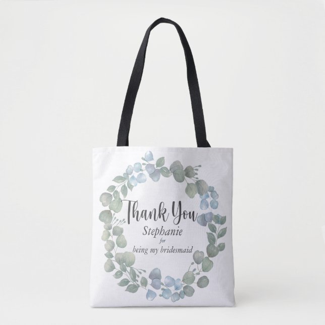 Thank you gift wedding greenery tote bag (Front)