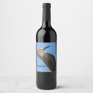 Thank You Gila Woodpecker Photo Bird Appreciation Wine Label
