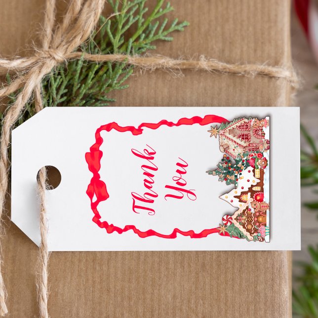 Thank You Gingerbread Gingham Gift Tags (Creator Uploaded)