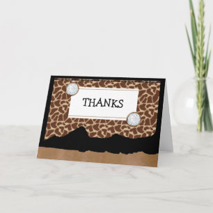 Thank You Giraffe Print Blank Card Template