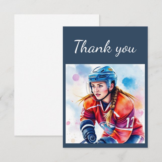 Thank You Girls Hockey Player Coach, Game Sport (Front/Back)