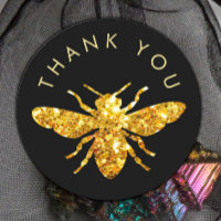 thank you glitter bee logo
