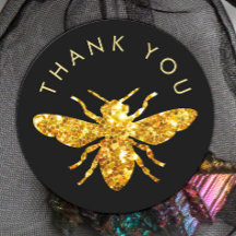 thank you glitter bee logo