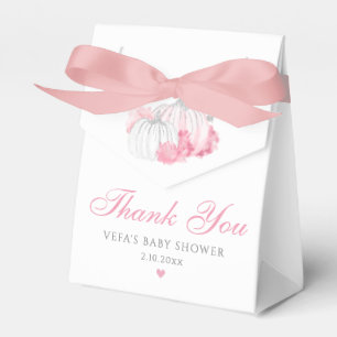 Thank You Glitter Pink Pumpkin Girl Baby Shower  Favour Box