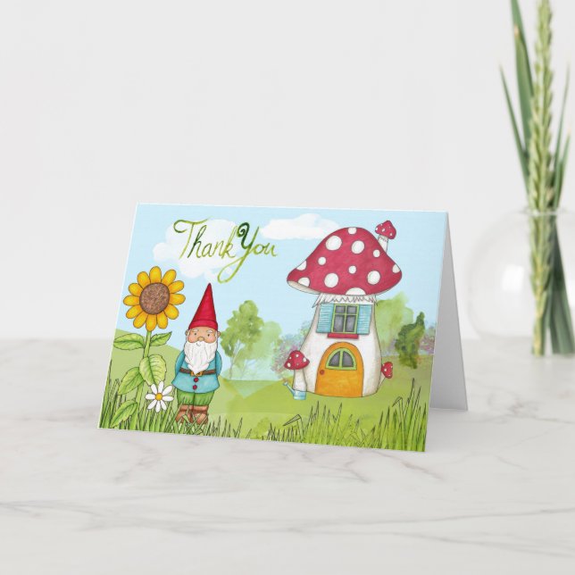Thank You Gnome Greeting Card (Front)