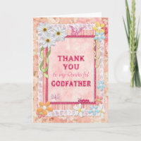Thank you Godfather, flowers craft card