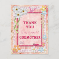 Thank you godmother, flowers craft card