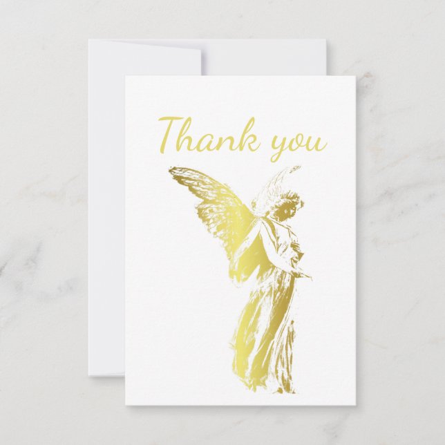 Thank You Gold Angel Spiritual Card (Front)