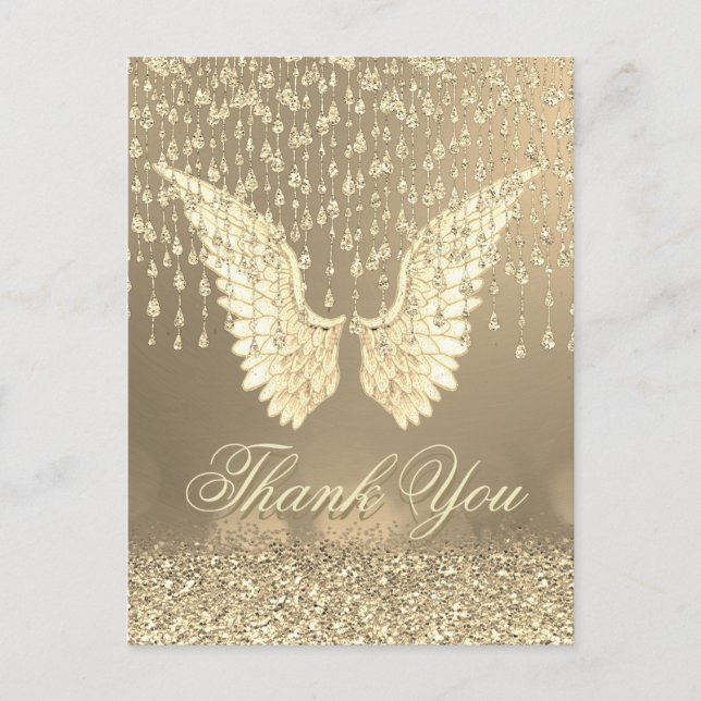 Thank You | Gold Angel Tears Postcard (Front)