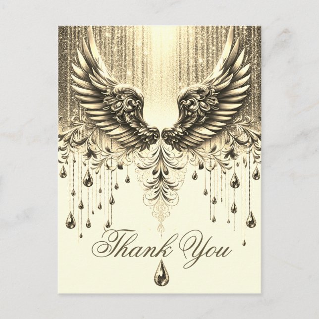Thank You | Gold Angel Tears Postcard (Front)
