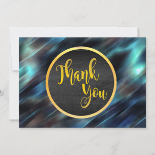 Thank You Gold Blue Glitter Wedding Glow