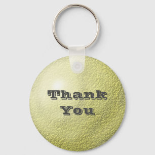 Thank You Gold Circle Elegant Appreciation Key Ring