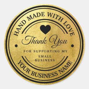 Thank You Gold Classic Round Sticker 