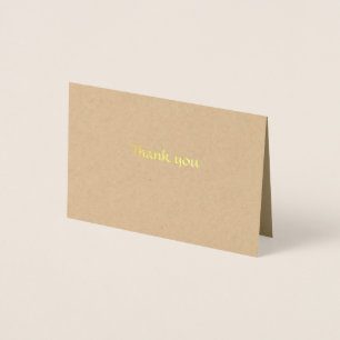 Thank you gold embossed card