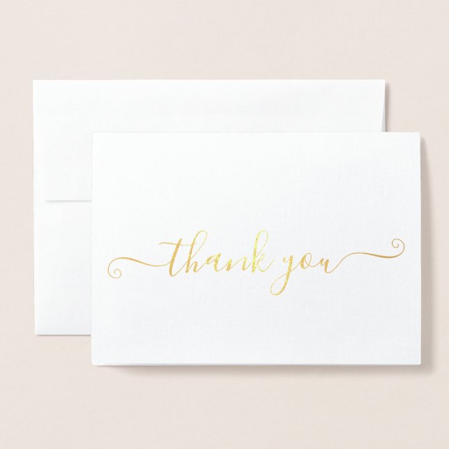 thank you gold foil foil card (Front With Envelope)