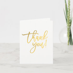 THANK YOU Gold Foil Modern Script Chic Thank You
