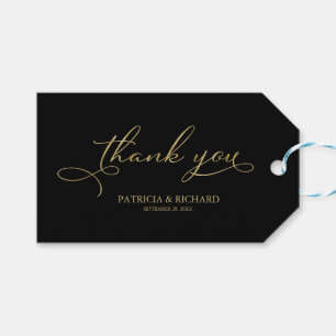 Thank You - Gold Foil Script Wedding Favour Tags