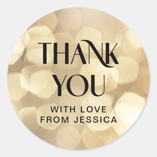 THANK YOU! Gold Glitter Sticker (Front)