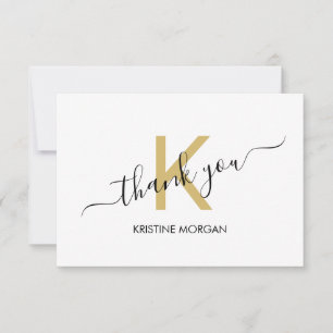 Thank you gold monogram script